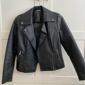Faux Leather Moto Biker Jacket
